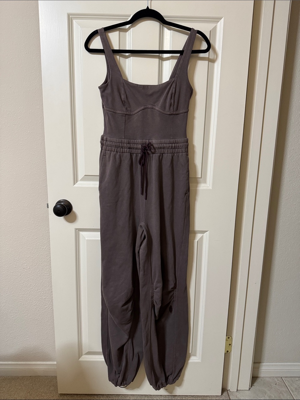 FP Movement by Free People Mauve Brown Square-Neck Jumpsuit